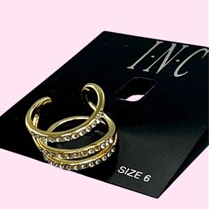 NC International Concepts Gold Tone Triple Pave Ring